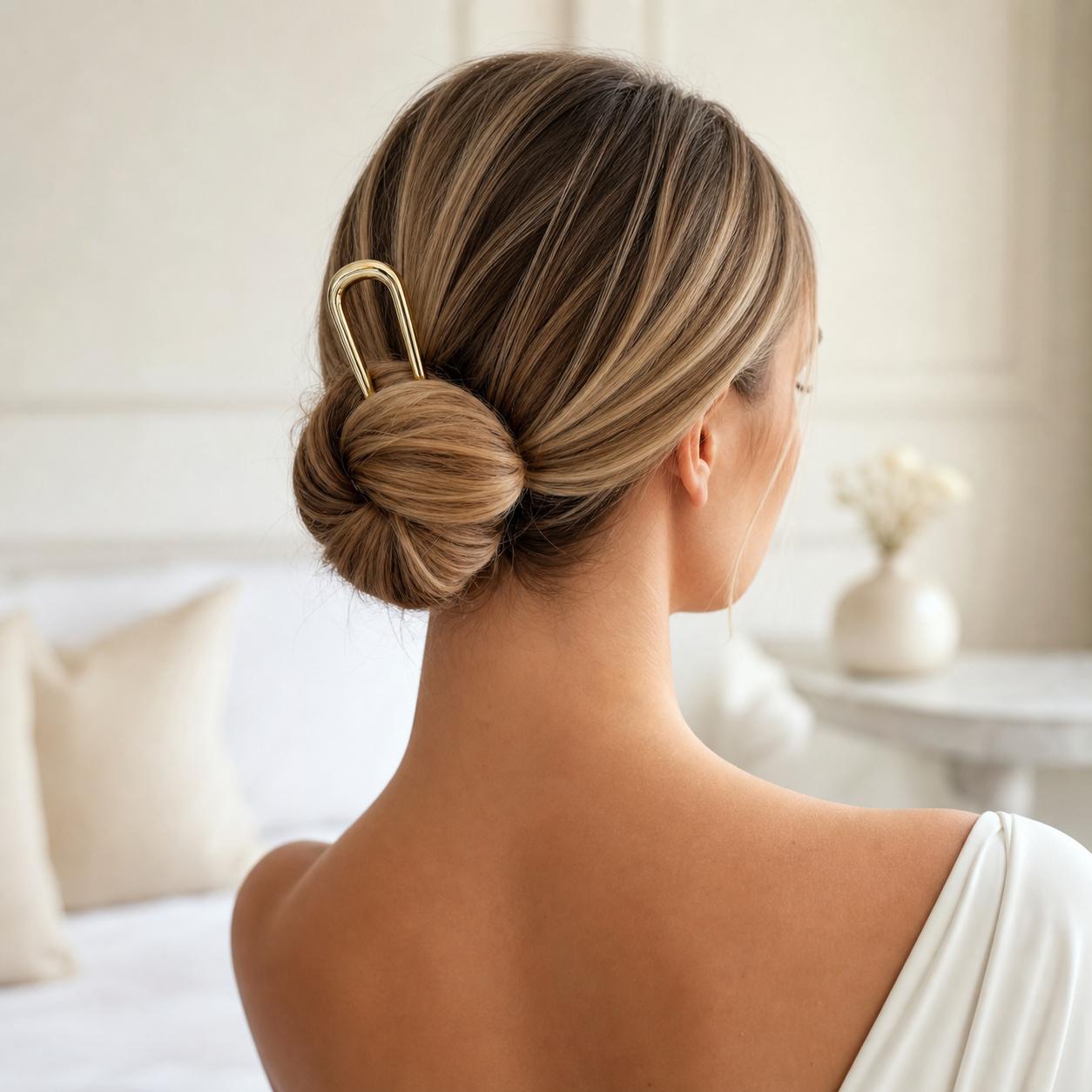 Snug strands Gold French U Pin